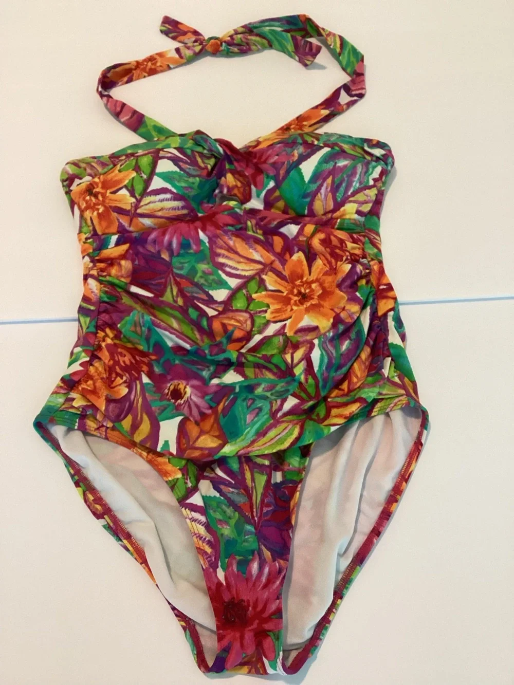 Lauren Ralph Lauren Polynesian Floral Swimsuit Medium One Piece Multicolor